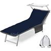 Tex family Telo Mare Lettino Teddy in Microfibra con Tasche Misura CM. 80 X 190 (Blu)