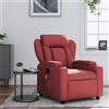 Gecheer Poltrona Massaggiante Reclinabile Con Poggiapiedi, in Similpelle Rosso Vino, 77x94,5x100 cm, per Anziani, da TV, Relax, da Salotto