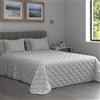 Dorian Home - Trapuntino Leggero 100% Puro Cotone Morbido Certificato Traspirante, Copriletto Estivo e Autunnale Trapuntato Ideale 4 Stagioni (Canva Grigio, Matrimoniale)