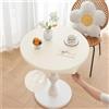 Morbuy Tovaglia Rotonda Giardino Exterior Impermeabile Tovaglie da Tavola, Pelle PU Tovaglia Antimacchia Lavabile per Salotto Pranzo, con Bordo Elastico (Beige,Tavolo Diametro 110cm)