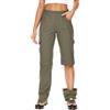 Faysfad Pantaloni da passeggio da donna, impermeabili, estivi, ad asciugatura rapida, convertibili, elasticizzati, casual, UPF 50, con cerniera, Verde chiaro, 46