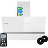 KKT KOLBE Cappa aspirante 80 cm/Cappa Cucina Inclinata/acciaio inossidabile/vetro bianco/WiFi/auto spegnimento/Illuminazione LED RGBW/Operazione di tocco / EASY8005WM