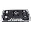 DCSYOG Piano cottura a gas a 5 fiamme, da incasso, in vetro a 5 zone, NG/LPG, fornello a gas nero, 5 bruciatori, 900 x 510 mm