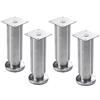 JIAOLUN123 4 Gambe per mobili regolabili Piedini per mobili in acciaio inox Piedi del mobile Gambe di supporto in metallo Gambe per divani Materiale spesso Fissaggi per mobili,Argento(6cm)