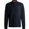 Boss Polo da Uomo Petempestolong in Misto Cotone con Struttura a Nido d'Ape, Blu Scuro 404., M