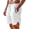generisch Pantaloncini da uomo in lino, per il tempo libero, traspiranti, in lino, da uomo, leggeri, estivi, da spiaggia, da uomo, da spiaggia, da yoga, da jogging, casual, taglia L, bianco, M