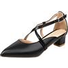 Generic Sandali da donna con tacco basso comodo punta chiusa tacco alto elegante piattaforma per il tempo libero ciabatte donna scarpe estive scarpe da spiaggia scarpe da sera, Nero , 37