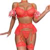 Generic Hot Sexy Lingerie Autoreggenti Donna Sexy Hot Biancheria intima sexy da 6 pezzi con catena in metallo con pizzo staccabile in piume tinta unita Autoreggenti Donna Sexy Hot Vestito Hot per Donna (B, S)