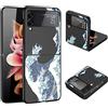 Yoedge Nera Custodie per Samsung Galaxy Z Flip3 5G 6,3, Custodia Rigida con Nero Disegni, TPU Bumper Antiurto Antiscivolo Ultra Sottile Originale Case Cover per Z Flip 3, Onde