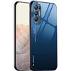 GOGME Cover per Oppo Find X3 Neo Cover, Custodia in Vetro a Colori Sfumato, Vetro Temperato AntiGraffio Back Cover + Bordo in Silicone Morbido TPU Protettiva Case Cover(7)