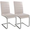 Juskys sedia Vegas cantilver in set di 2-2 sedie da pranzo con schienale, sedie da cucina in metallo e velluto a coste - Sedie moderne per sala da pranzo, soggiorno e cucina - Beige