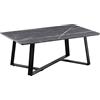 Brigros WeHome - Tavolino Da Salotto Rettangolare In Legno MDF 90x55x35 Cm, Tavolino Basso Salotto Design Moderno, Coffee Table Stile Industriale Con Gambe Metallo Nero, Tavolino Da Caffe (Grigio Scuro)