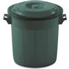 COSE DA CASA Bidone portarifiuti VERDE con coperchio antirandagismo industriale 50 litri pattumiera CON MANICI giardino locali commerciali INTERNO ESTERNO