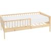 ML DESIGN modern living ML-Design Letto per Bambini e Bambine 80x160 cm Naturale con Materasso Lettino Singolo in Legno Massiccio con Rete a Doghe e Protezione Anticaduta Letto per Giovani in Legno di Pino