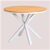 SKLUM Tavolo da giardino rotondo in alluminio e legno di eucalipto Archer - Ø100 cm