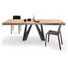 Mobili Fiver, Tavolo Allungabile Romina 160(240) x90 cm, Rovere Rustico con Gambe in Ferro Nere, per 6-10 persone, Tavolo Cucina, Soggiorno, Made in Italy