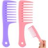 Vin Beauty 2 mini pettini da viaggio piccoli a denti larghi mini pettine a denti larghi da viaggio pettini districanti in plastica portatili per capelli ricci, lunghi e bagnati