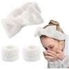 Wnddle asce per Lavaggio di Viso, 3 Pz Fascia Capelli Spugna Fascia Spa con Braccialetto per il Trucco, Fascia Capelli Donna Trucco, Fasce Capelli Trucco Fiocco Fascia Doccia Capelli.