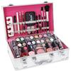 LOVE URBAN BEAUTY Essentials Set Trucchi Completo Vegan 64 Pezzi - Kit Make Up Donna con Beauty Case Argento, Design Compatto e Leggero, Beauty Case da Viaggio per Ragazze e Adolescenti