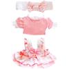niannyyhouse Vestiti per bambole di peluche, 10-15 cm, 20 cm, 40 cm, copricapi, camicie, gonne, plaid sul retro, vestitino per bambole (rosa, 20 cm)