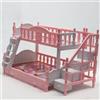 KARLOR Letto doppio piano rosa, piccolo letto per bambole, principessa, in miniatura, mini letto a castello in stile europeo, 22 x 11,5 x 14 cm
