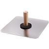 MIVOS Cazzuola in alluminio - 330 x 330 mm - Cazzuola con manico in legno - Cazzuola con angoli arrotondati - Piastra per lisciatura - Disco per lisciatura per giunti e stuccatura di lastre di gesso
