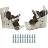Janzoom 2 Pezzi Staffe per Tavoli Pieghevoli, 0-90-180 gradi Staffa di Supporto, Cerniera Autobloccante in Acciaio Zincato con 20 Viti