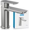Bächlein Mizarela rubinetto da bagno dal design classico, miscelatore monocomando con cartuccia ceramica durevole e kit di montaggio, acciaio inox spazzolato - beccuccio