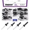 Swpeet Kit assortito di 80 rivetti in alluminio con impugnatura lunga da 3/16 x 9/16 / 3/4 / 16 / 1, rivetti Tri-Grip tri-Fold con montaggio a tre lampadine, rivetti ciechi rivetti a tripla presa