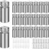 EFUTURETIME 20 x Viti Distanziatrici, Distanziatori Vetro 12 x 25mm, Distanziali per Viti in Acciaio Inox, Distanziali per Targhe Plexiglass, Standoff Screws per Pubblicitario, Cartelloni, Specchi