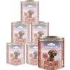Dehner Cibo per cani di alta qualità, privo di cereali, per cani adulti, manzo/tacchino, 6 barattoli da 800 g (4,8 kg)