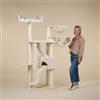 RHRQuality - Tiragraffi per gatti grandi, stabile, XXL, kilimandjaro Crown beige, per gatti pesanti, 50 kg