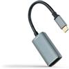 Brightium Convertitore da USB-C a DP 8K da 15 cm, in alluminio grigio, ideale per collegare dispositivi a schermi ad alta risoluzione.