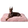 EHEYCIGA Cuscino per Cani Taglia Grande, Cuscino Cane Morbida lavabile, Morbido e Confortevole Letto per Cani a Pelo Lungo, Rosa, 120x90x10cm