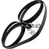 ZAVVIT - Redini BioThane chiusi con moschettone a forbice, larghezza 16 mm, lunghezza 3 m, colore nero, morbide, piatte e facili da pulire, senza ponticelli per allenamento e passeggiate