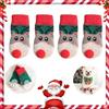 Bavooty Calzini Natalizi Rossi per Cani,Calza Natale Cane,Calzini Antiscivolo Cane,Protezione Zampa per Cani Calze,Calzini Antiscivolo per Animali Domestici,Adatto per Animali di Piccola Taglia,S