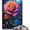 wuzihanptpt Puzzle per adulti Rose psichedeliche colorate 1000 pezzi Puzzle per adulti Bambini Puzzle di carta per adulti e bambini di età superiore Ottimo regalo per adulti 1000 pezzi (38x26 cm)