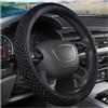 CGEAMDY Coprivolante Elastica Del Volante, Coprivolante Auto Tessuto, Coprivolante Microfibra Traspirante in Seta Ghiaccio, Copristerzo Protezione Antiscivolo, Auto Accessori Interni(Nero)