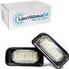 LIGHTWORLD24 Welt der Lichter LIGHTWORLD24 LED luce targa lampadine illuminazione targa con CanBus 6000K xenon per Mercedes Classe C W203 Berlina 4 porte 2000-2007 - Set da 2