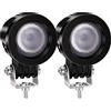 Biqing 10W Faretti LED Moto Supplementari, 2pcs 12V Moto Faretti LED Fari Luce Fendinebbia Anteriore 6000K Fendinebbia Fuoristrada per Quad Scooter Auto Bici Camion Barca(Flood)