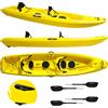 BIG MAMA KAYAK kayak da mare e lago 3 posti modelli GIL FAMILY, inclusi 2 sedili e 2 pagaie e ruote di trasporto col. GIALLO