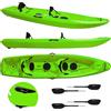 BIG MAMA KAYAK Canoa da mare e lago 3 posti modelli GIL FAMILY, inclusi 2 sedili e 2 pagaie e ruote di trasporto col. verde