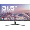 JapanNext Monitor 31.5 IPS 4K UHD (3840x2160) | Tecnologia HDR | Inclinazione regolabile Altoparlanti integrati Compatibilità VESA | sRGB 100% G-Sync/FreeSync | Garanzia 2 anni | JN-IPS315UHDR