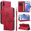 Bravoday Cover per Samsung Galaxy A50 / A30S / A50S, Custodia in PU Pelle Portafoglio Flip Schede con Slot per Carte, Magnetica Antiurto Cover per Galaxy A50 / A30S / A50S, Rosso