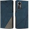 SONWO Cover per Xiaomi Mi 12 Lite 5G Custodia, Flip Caso in PU Pelle Case Cover Premium Portafoglio Custodia per Xiaomi Mi 12 Lite 5G, Supporto Stand, Slot per Schede, Blu