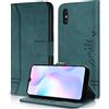 AsWant Custodia per Xiaomi Redmi 9A - Magnetica Libro Premium PU Cover Redmi 9A, Portafoglio Flip Case Libro Portafoglio Custodia Xiaomi Redmi 9A / 9AT (Verde)