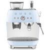Smeg Macchina da Caffè Espresso Manuale con macinacaffè integrato 50's Style - Azzurro LUCIDO - EGF03PBEU