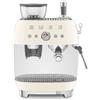 Smeg Macchina da Caffè Espresso Manuale con macinacaffè integrato 50's Style - Panna LUCIDO - EGF03CREU