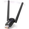 NEUTYPECHIC 2 in 1 Chiavetta USB WiFi per PC, Bluetooth USB 900Mbps 2.4GHz, 5.0GHz Antenna WiFi Lunga Distanza, Chiavetta WiFi per pc Fisso Plug e Play, Adattatore Bluetooth Compatibile con Win 11,10