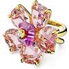 Swarovski Anello cocktail Idyllia, Fiore, Rosa, Placcato color oro